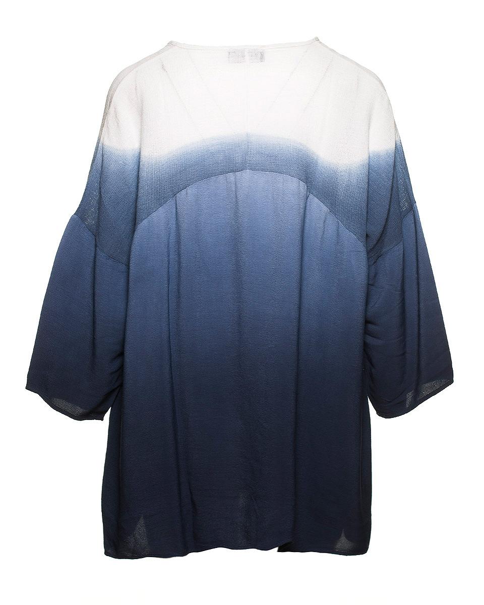 Blouse V-neck dip dye