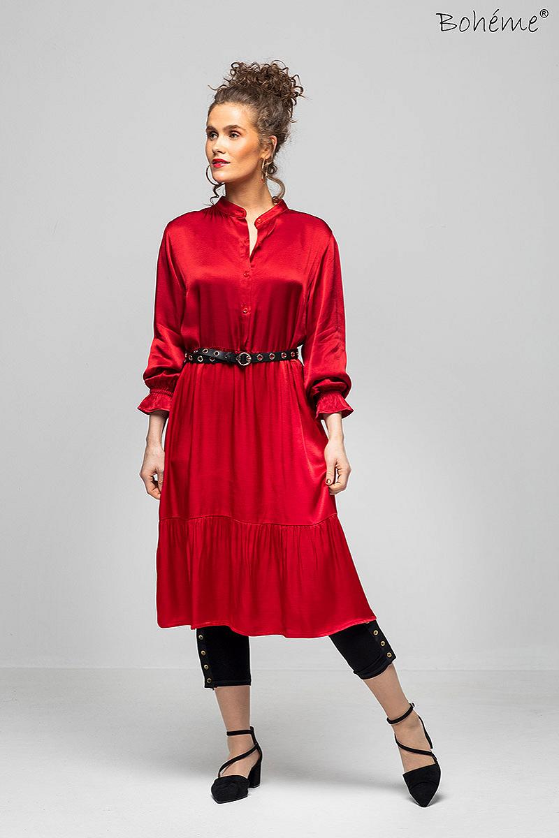 Dress 3/4 l.s. satin