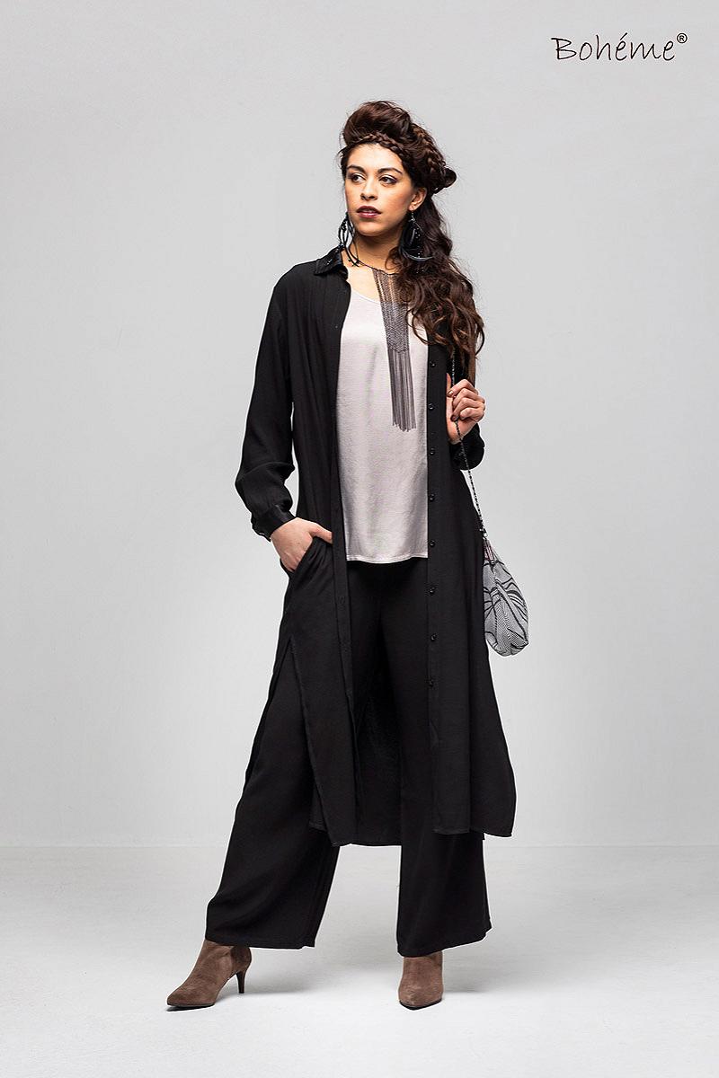 Pants straight satin