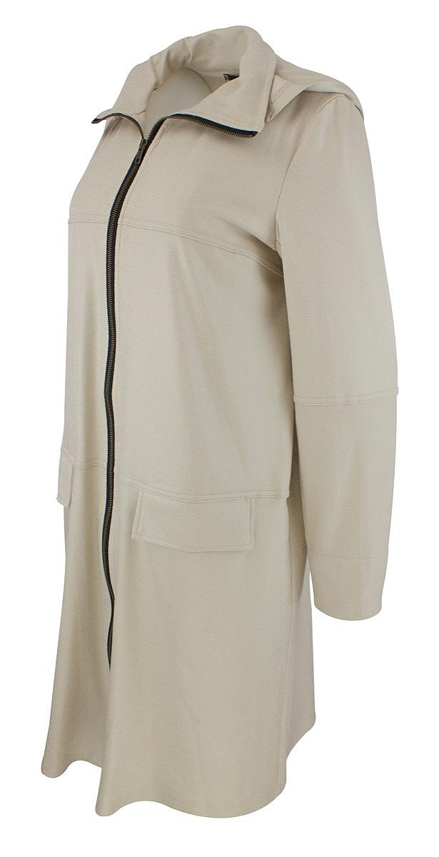 Coat w/hood leatherlook