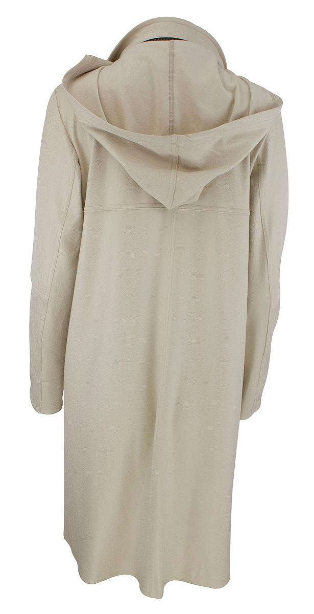 Coat w/hood leatherlook