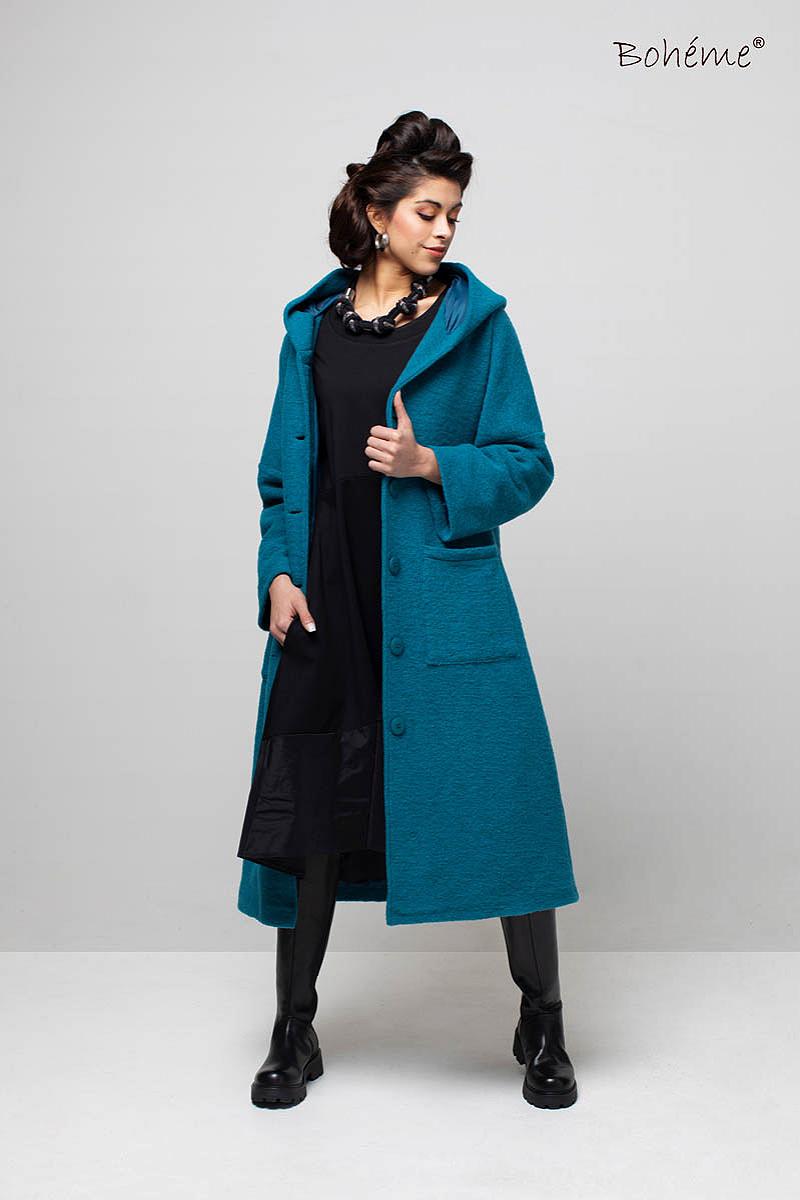 Coat long hood