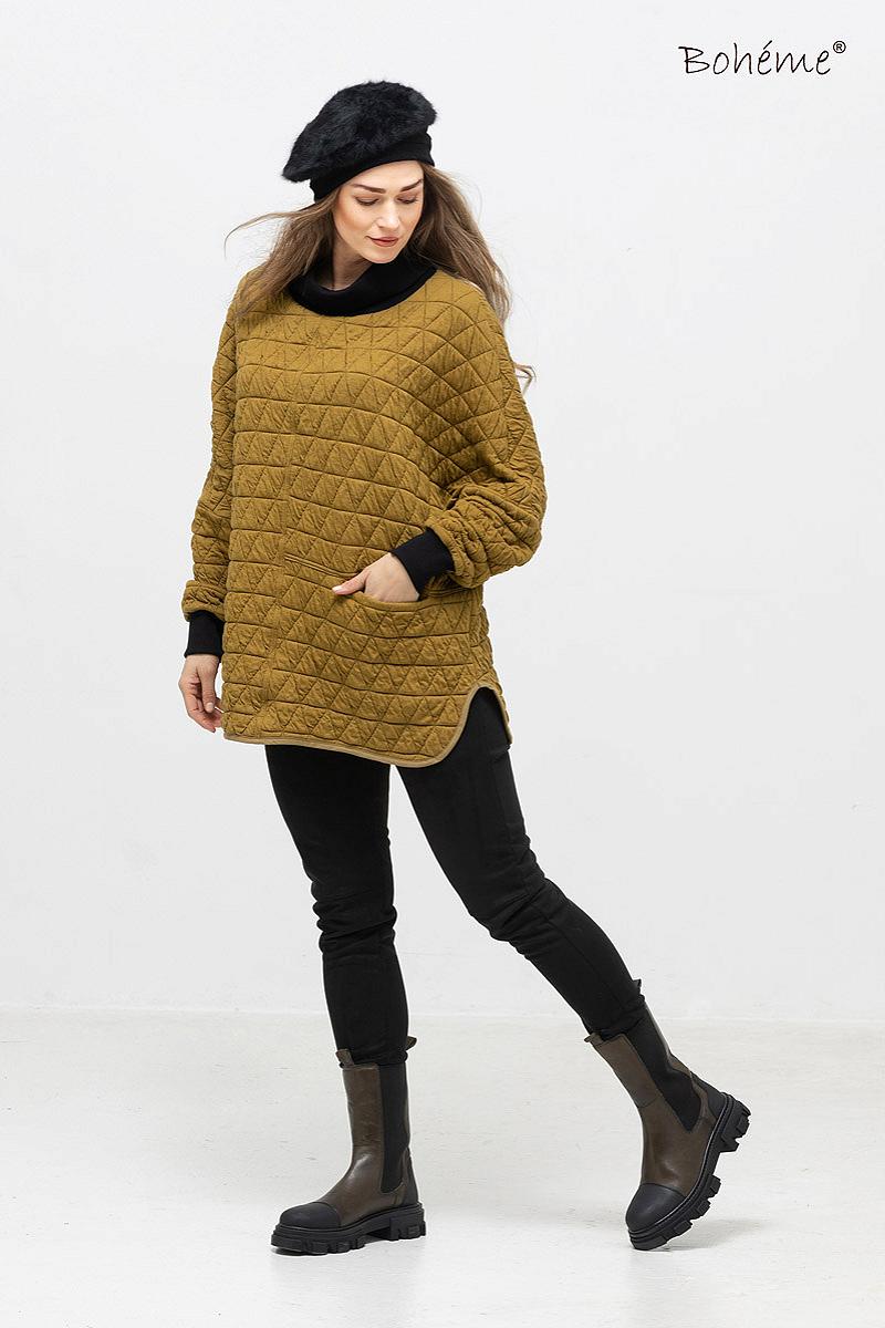 Pullover rollneck waffle