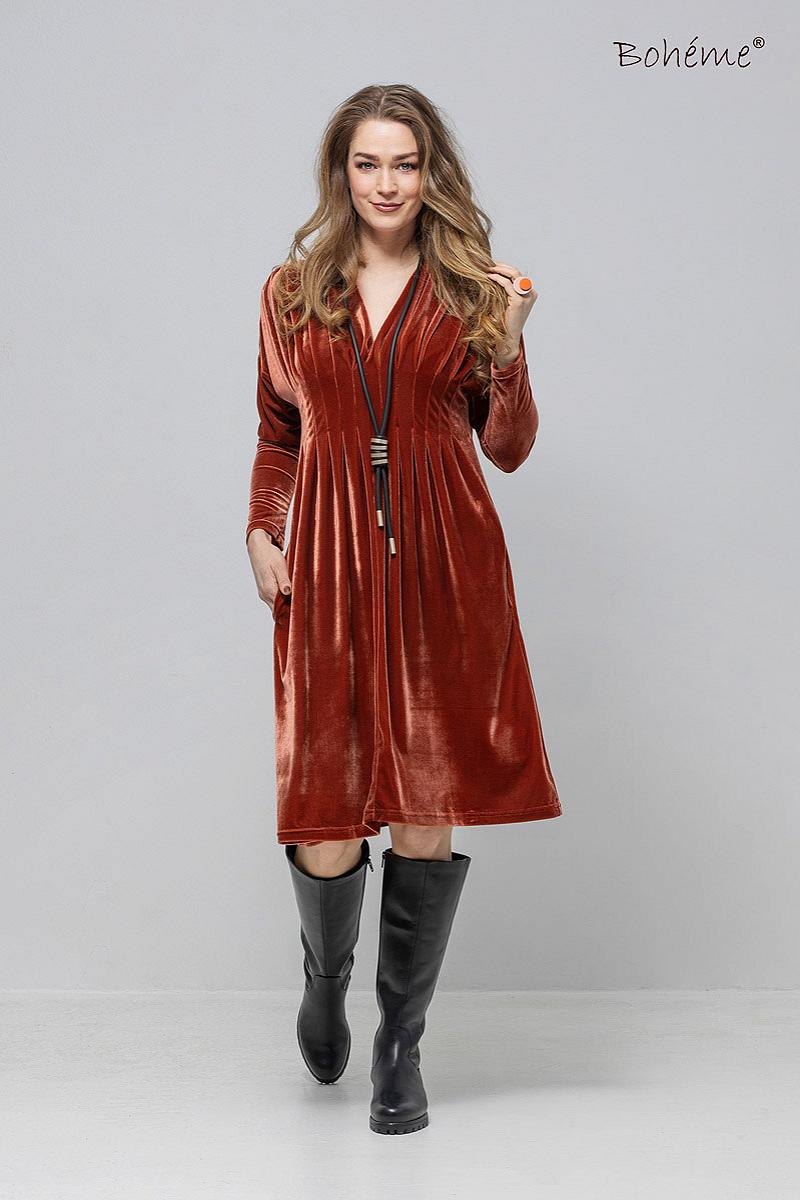 Dress short l.s. velvet