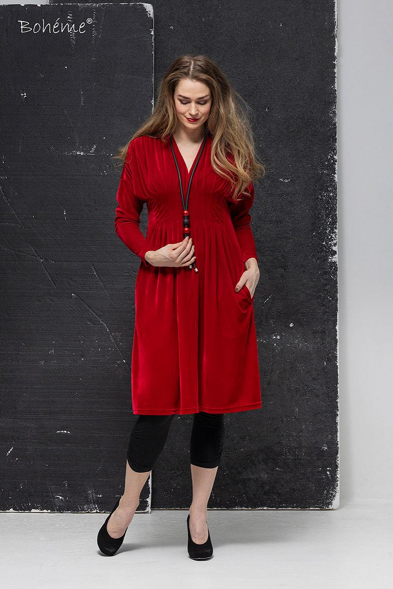 Dress short l.s. velvet