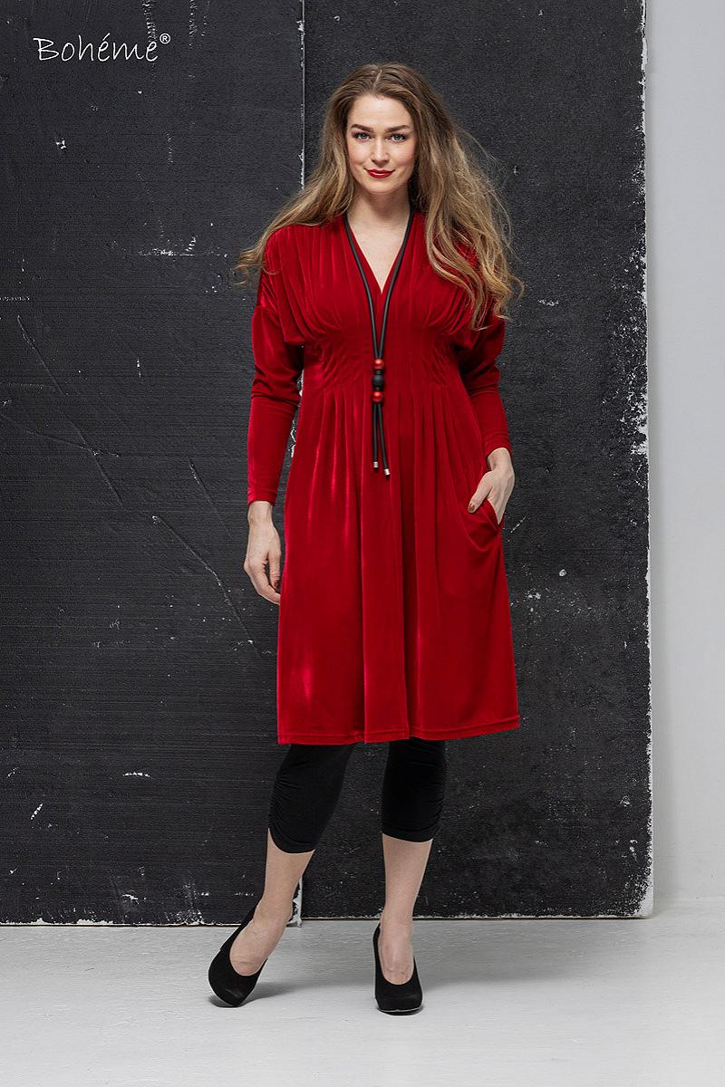 Dress short l.s. velvet