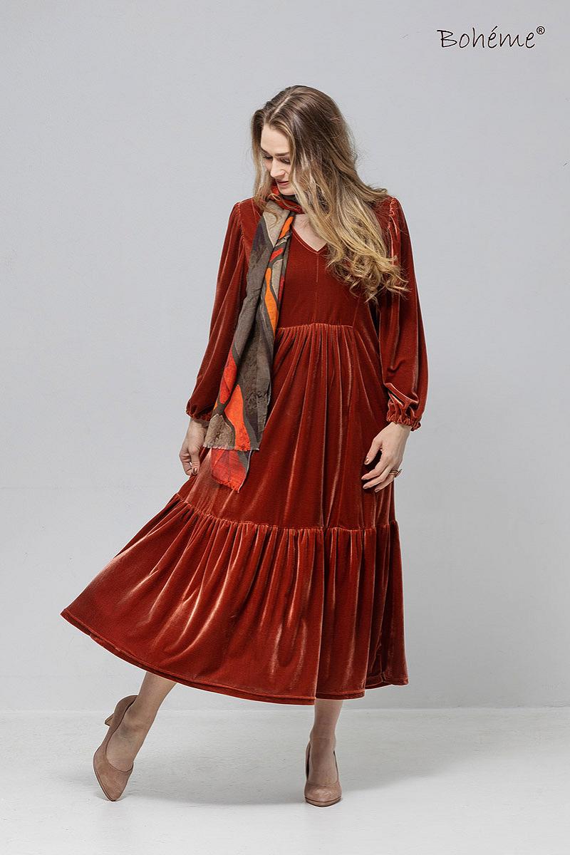 Dress long velvet
