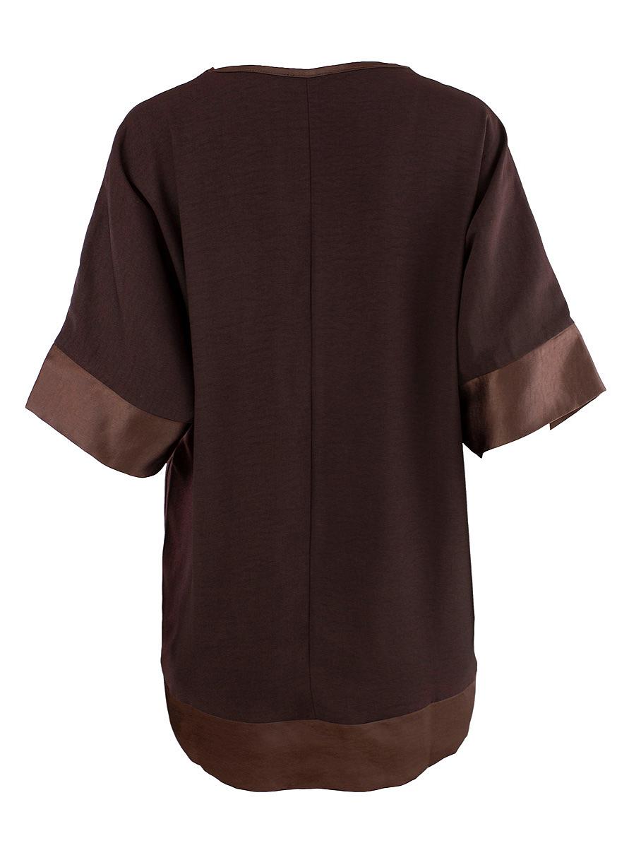 Top V-neck s.s. satin