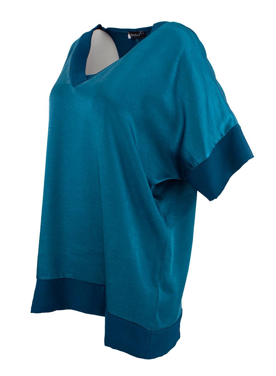 Top V-neck s.s. satin