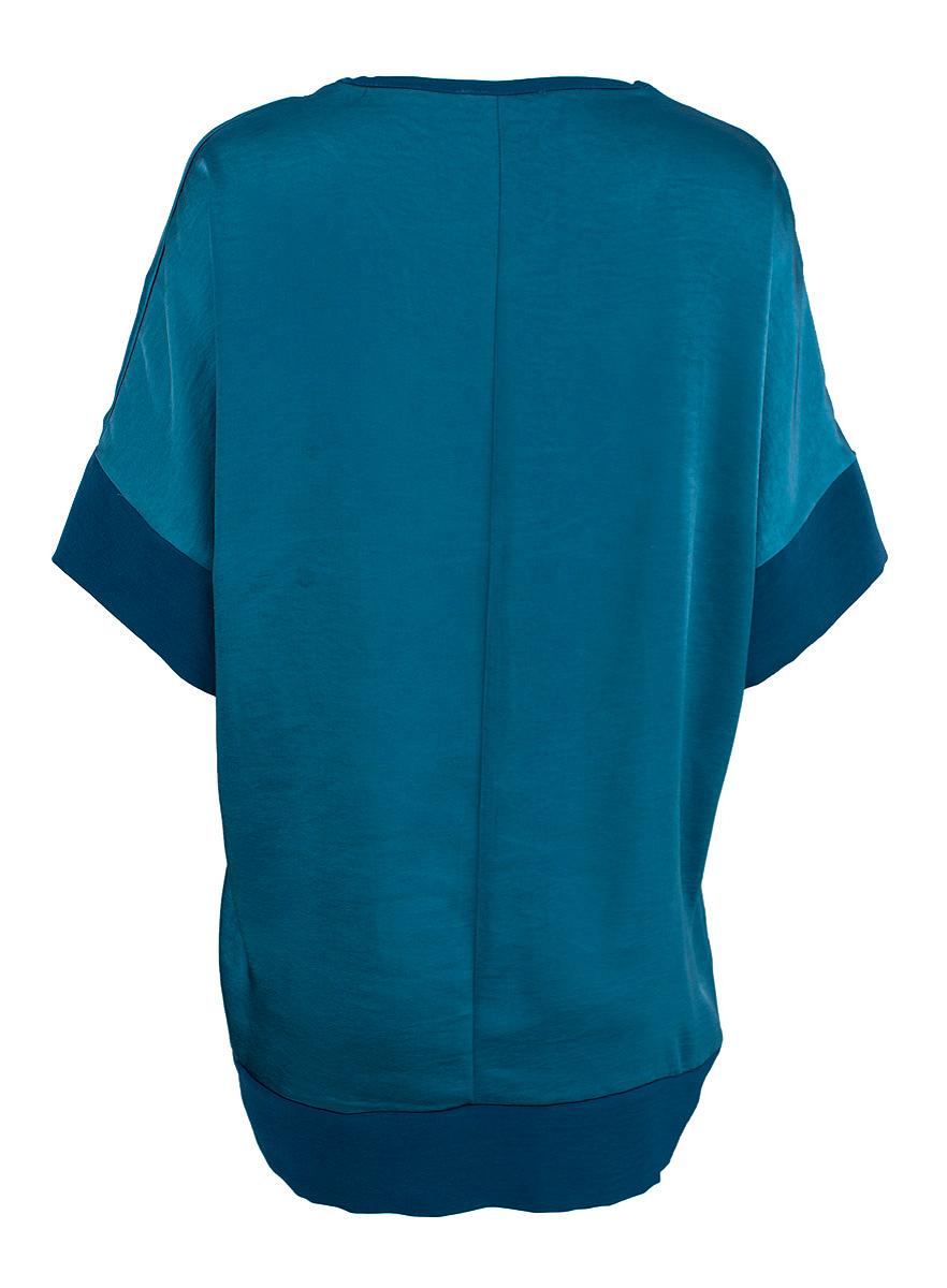 Top V-neck s.s. satin