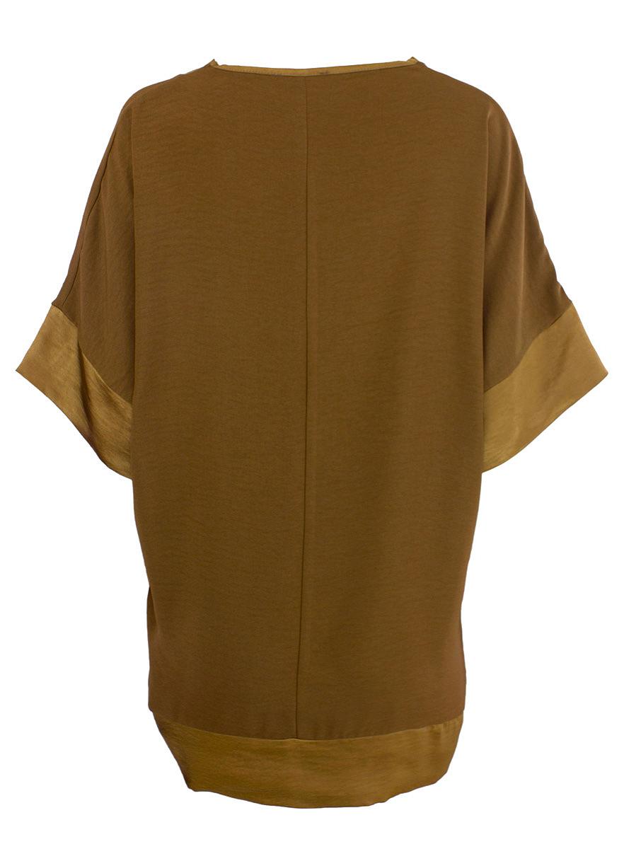 Top V-neck s.s. satin