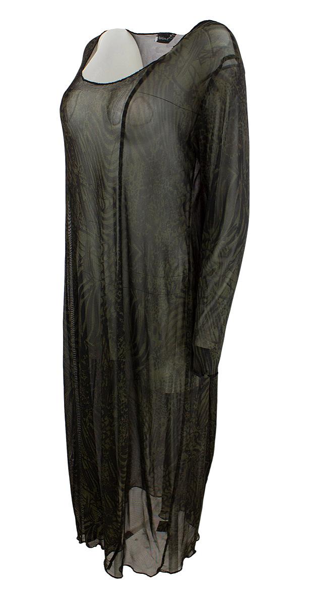 Dress long mesh print