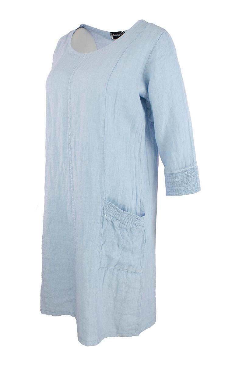 Dress short linen