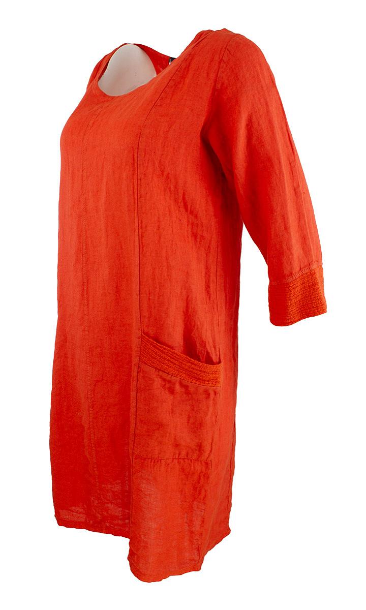 Dress short linen
