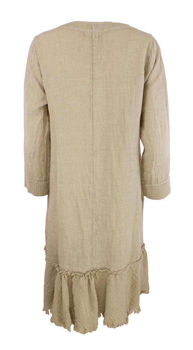 Dress V-neck 3/4 s. linen