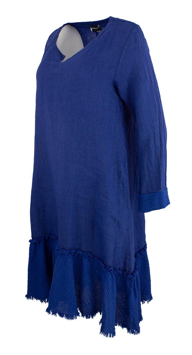 Dress V-neck 3/4 s. linen