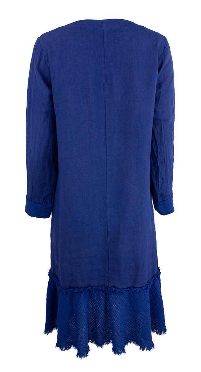 Dress V-neck 3/4 s. linen