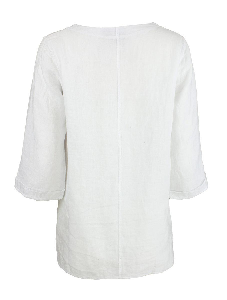 Top V-neck s.s. linen
