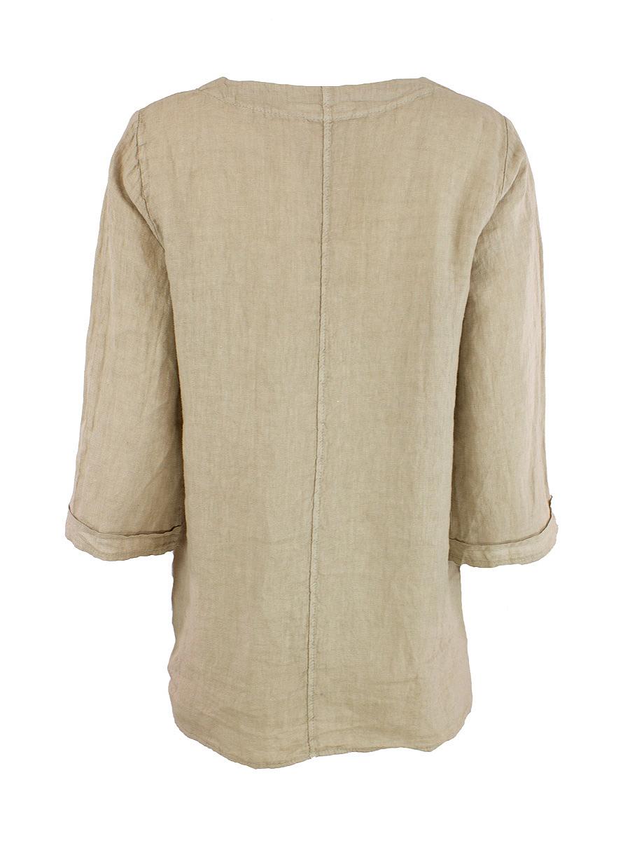 Top V-neck s.s. linen