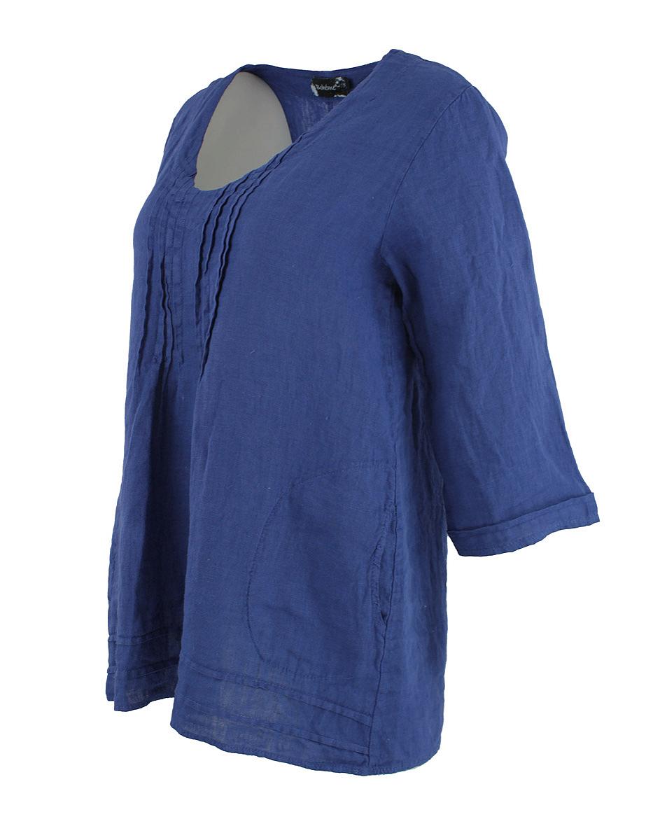 Top V-neck s.s. linen