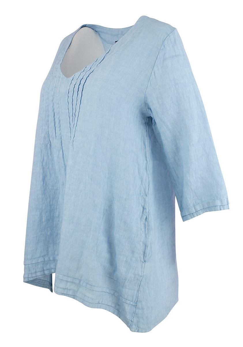 Top V-neck s.s. linen