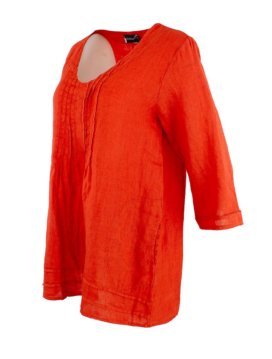 Top V-neck s.s. linen