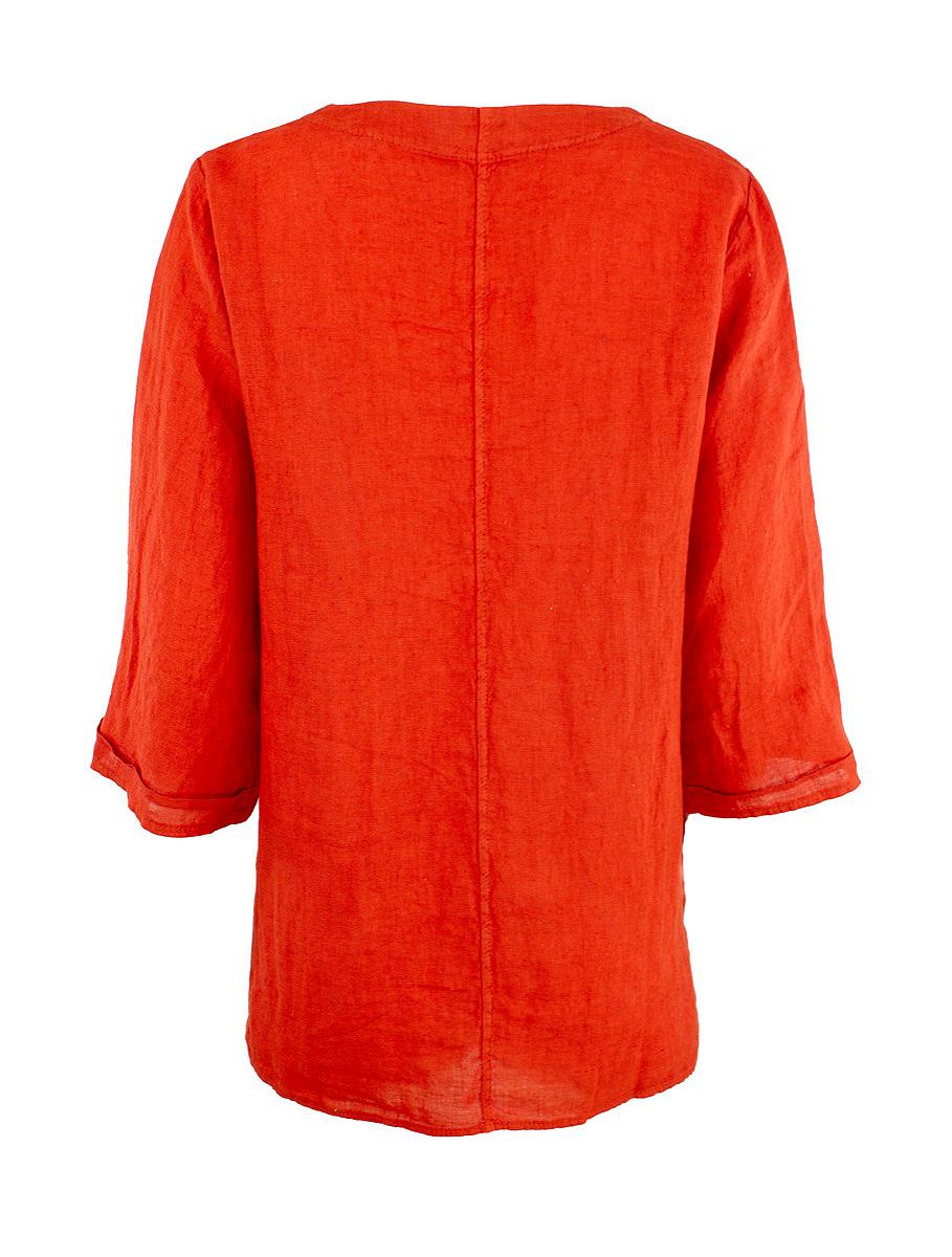 Top V-neck s.s. linen