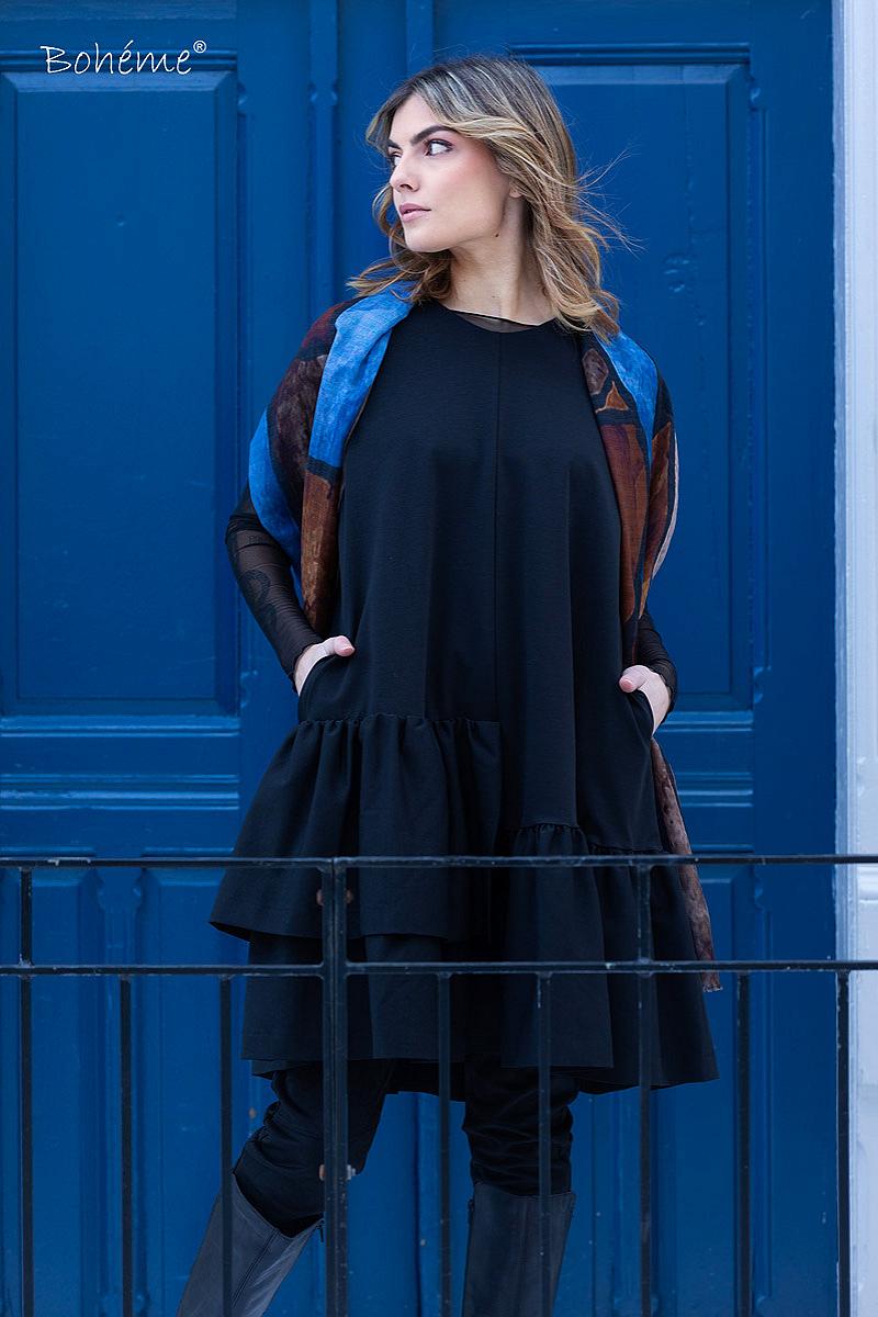 Scarf vertical blå 60x180