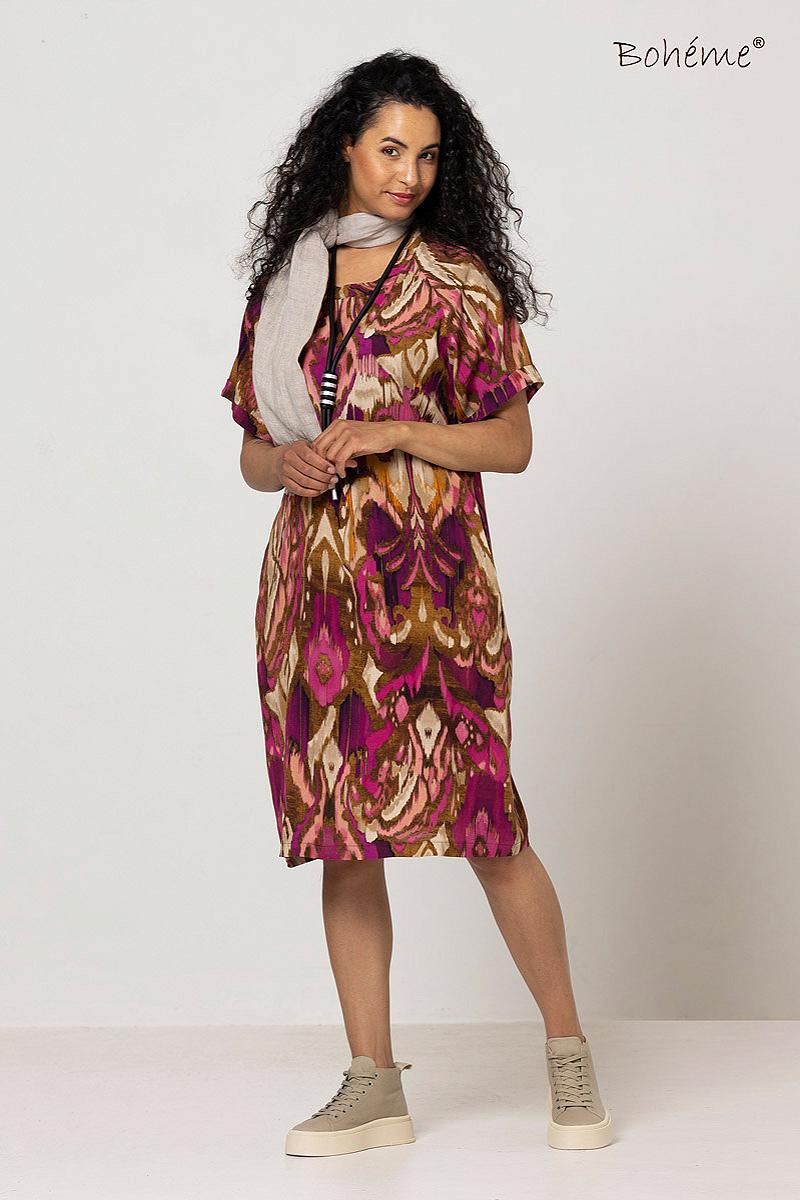 Kjole kort k/arm print