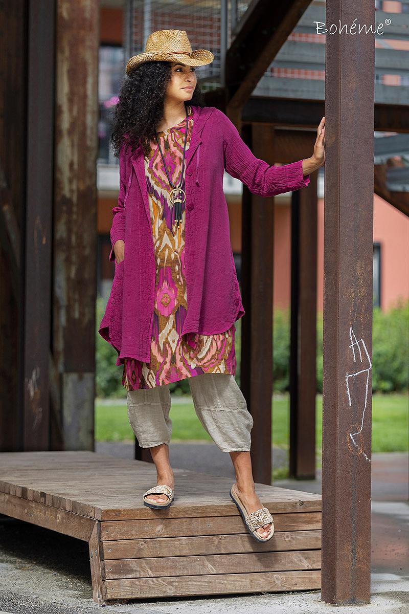 Kjole kort k/arm print