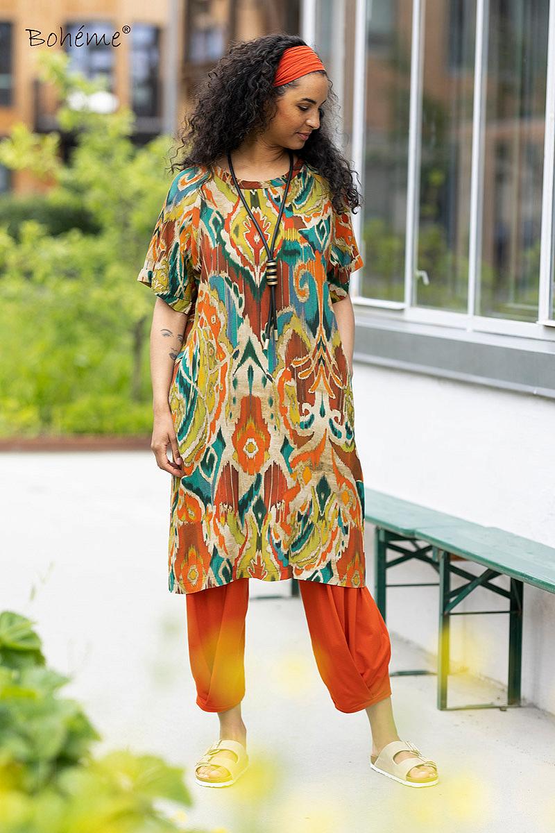 Kjole kort k/arm print