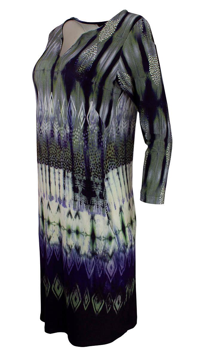 Kjole kort 3/4 a. trykk