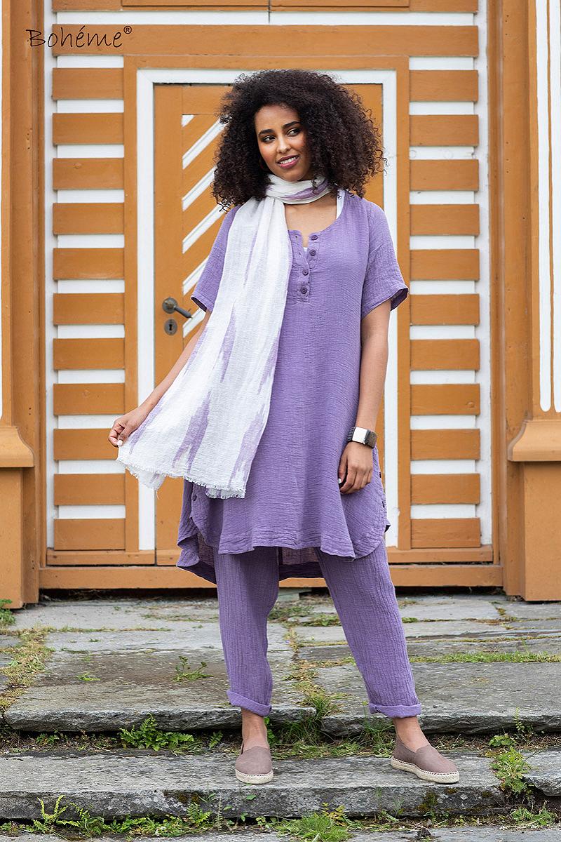 Tunika A-line m/knapp