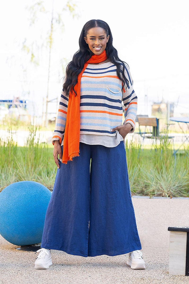 Bukser vide tykk lin